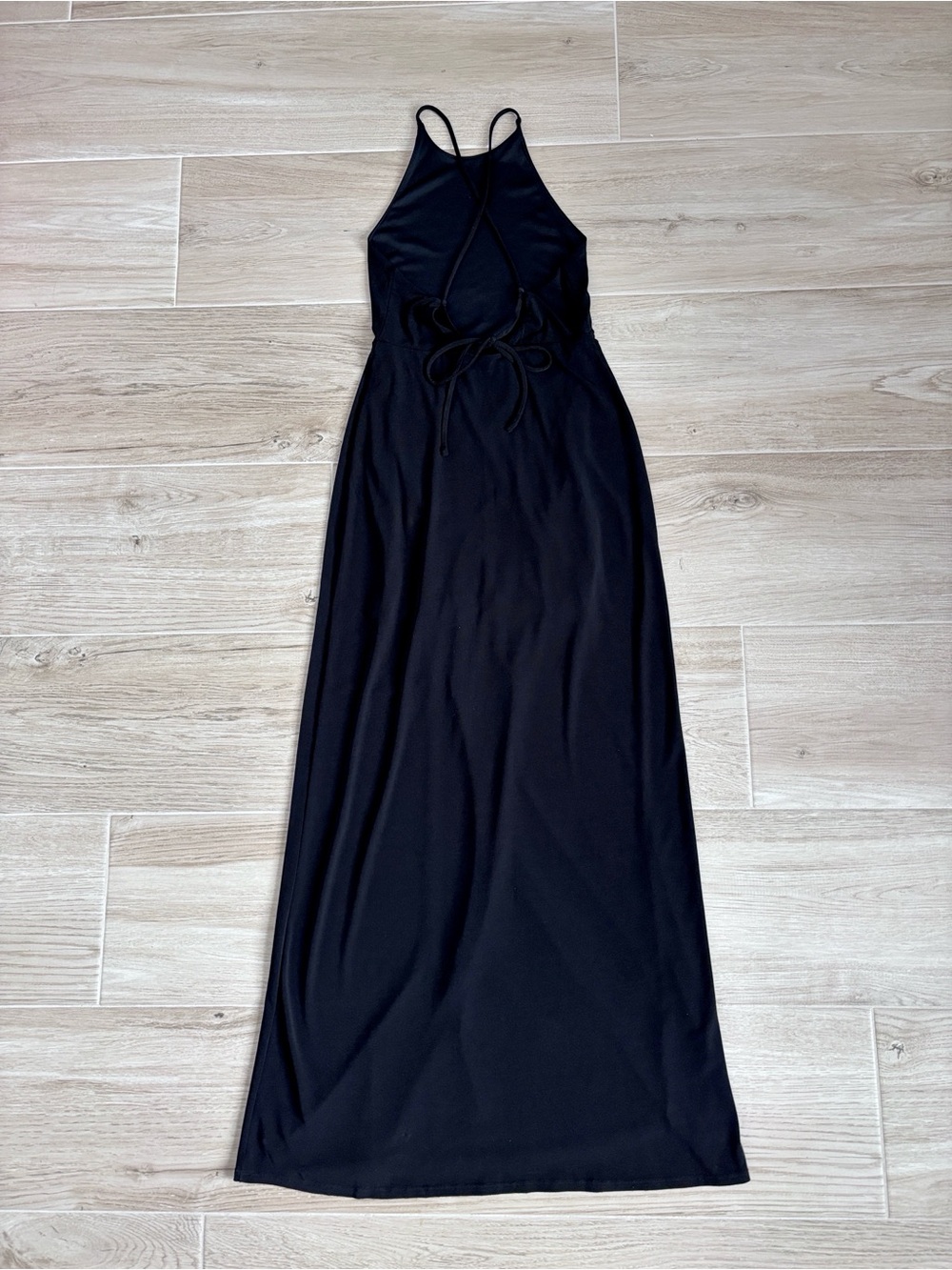 Express Maxi Dress High Neck Lace Up Back Black Women’s Size XS - Picture 7 of 7